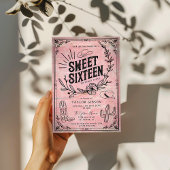 Invitation Rustique rose Sweet sixteen Floral Occidental