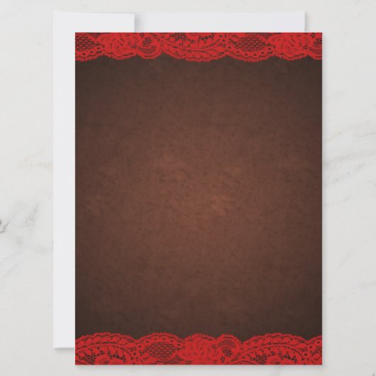 Invitation Rustique rouge et Mariage campagnard Brown (Dos)