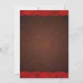 Invitation Rustique rouge et Mariage campagnard Brown (Dos)