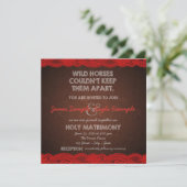 Invitation Rustique rouge et Mariage campagnard Brown (Debout devant)