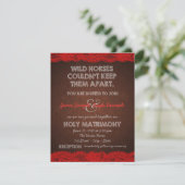 Invitation Rustique rouge et Mariage campagnard Brown (Debout devant)