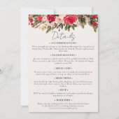 Invitation Rustique Rouge vert hiver Floral tout en un Mariag (Dos)