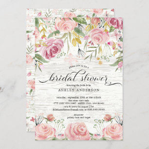 Invitation Rustique rougissent la Fête de la mariée florale