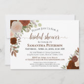 Invitation Rustique rouille Orange Floral Douche nuptiale Inv (Devant)