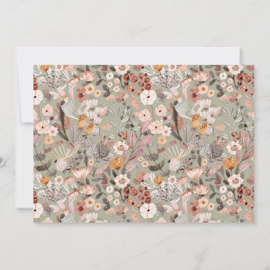 Invitation Rustique Sage Botanique Boho Couples Douche (Dos)