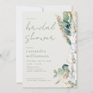 Invitation Rustique Sage Herbe des Pampas Floral Bohème Enter