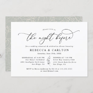 Invitation Rustique Sage La Nuit Avant Le Dîner De La Répétit