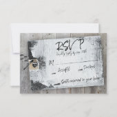 Invitation Rustique Scrapbook Noir et Blanc Balise Mariage RS (Devant)