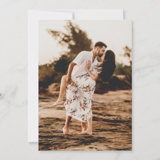 Invitation Rustique Script Photo Modern Engagement Party (Dos)
