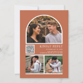 Invitation Rustique Seashell Nautique Marine bleu QR Code Mar (Dos)