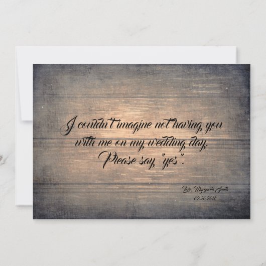 Invitation Rustique serez-vous ma servante d'honneur | Brides (Dos)