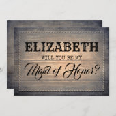 Invitation Rustique serez-vous ma servante d'honneur | Brides (Devant / Derrière)