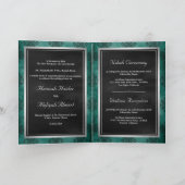 Invitation Rustique Silver Turquoise Noir Damask Mariage musu (Intérieur)
