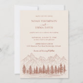 Invitation Rustique Sketch Pine Mariage en terre cuite (Devant)