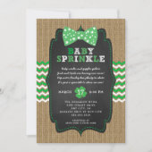 Invitation Rustique St Patrick's Day Bow Cravate bébé saupoud (Devant)