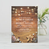 Invitation Rustique Starfish Beach Lumières Mariage tropical (Debout devant)