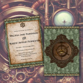 Invitation Rustique Steampunk Élégance Mariage victorien