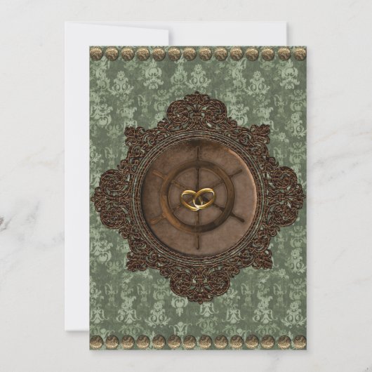 Invitation Rustique Steampunk Élégance Mariage victorien (Dos)