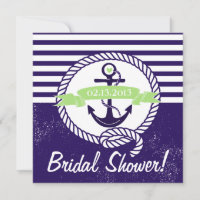 Rustique Stripes Nautique Douche nuptiale Invitati