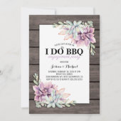 Invitation Rustique Succulent Je fais BBQ Engagement Party (Devant)