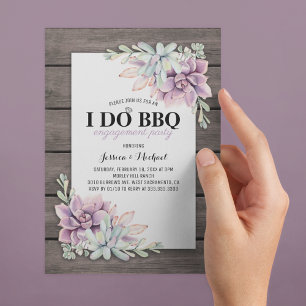 Invitation Rustique Succulent Je fais BBQ Engagement Party