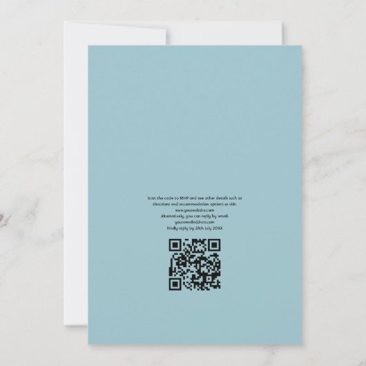 Invitation Rustique Summer Beach QR Code RSVP Mariage (Dos)