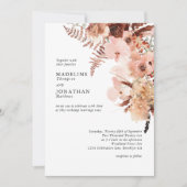 Invitation Rustique Terracotta Bohemian Hydrangea Mariage (Devant)