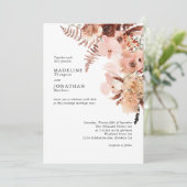 Invitation Rustique Terracotta Bohemian Hydrangea Mariage (Debout devant)