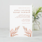 Invitation Rustique Terracotta Botanique Floral Mariage (Debout devant)