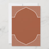 Invitation Rustique Terracotta Ethnic Mariage Arch Indien (Dos)