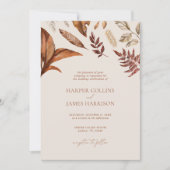 Invitation Rustique Terracotta Floral Boho Mariage d'automne (Devant)