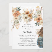 Invitation Rustique Terracotta Floral Cream Bachelorette Part (Devant / Derrière)