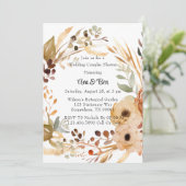 Invitation Rustique Terracotta Floral Mariage Couples Douche (Debout devant)