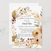 Invitation Rustique Terracotta Floral Mariage Couples Douche (Devant / Derrière)