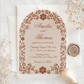 Invitation Rustique Terracotta Floral Mariage mexicain