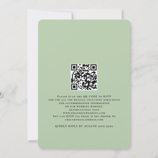 Invitation Rustique Terracotta Floral Script Sage Mariage ver (Dos)