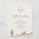 Invitation Rustique Terracotta Occident 40e anniversaire (Devant / Derrière)