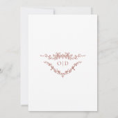 Invitation Rustique Terracotta Victorian Boho Monogram Mariag (Dos)