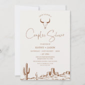 Invitation Rustique Terracotta Western Couple douche nuptiale (Devant)