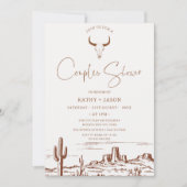 Invitation Rustique Terracotta Western ou Rodeo Couples douch (Devant)