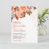 Invitation Rustique Terrain Terracotta Floral tout en un Mari (Debout devant)