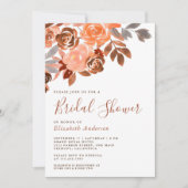 Invitation Rustique Terre Cuite Florale Shower de Mariage (Devant)