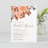 Invitation Rustique Terre Cuite Florale Shower de Mariage (Debout devant)