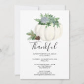 Invitation Rustique Thanksgiving Automne Succulent dîner Citr (Devant)