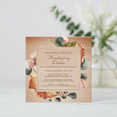 Invitation Rustique Thanksgiving Diner Aquarelle Florale (Debout devant)