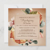 Invitation Rustique Thanksgiving Diner Aquarelle Florale (Devant)