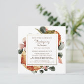 Invitation Rustique Thanksgiving Diner Aquarelle Florale (Debout devant)