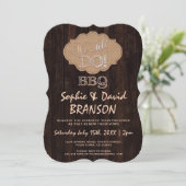 Invitation Rustique Toile de Jute Bois Nous faison (Debout devant)