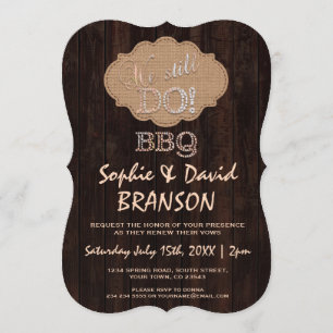 Invitation Rustique Toile de Jute Bois Nous faison