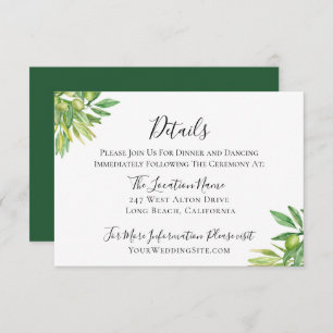Invitation Rustique Toscan Olive Branch Détails du Mariage